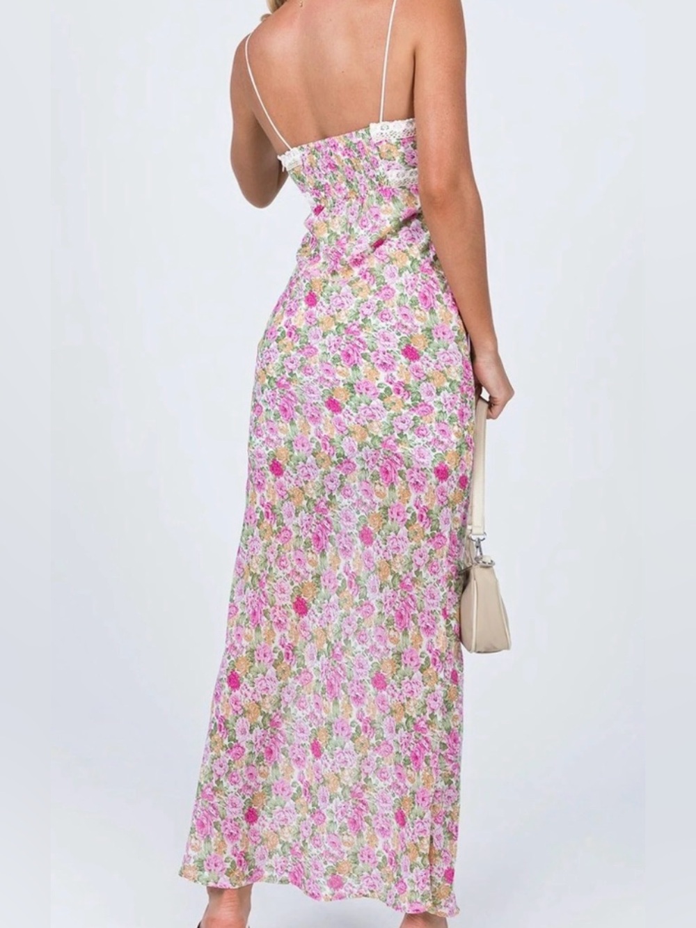 Princess Polly floral Maxi Slip spaghetti strap Dress Lace Trim Sz XS NWOT - Picture 4 of 14